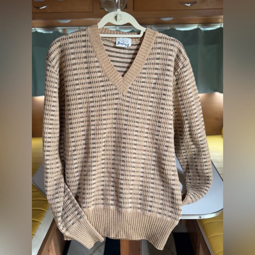 Vintage 100% Shetland Wool V-Neck Sweater